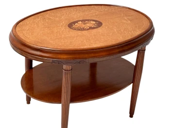 French Art Deco Walnut Center Table, 1930s